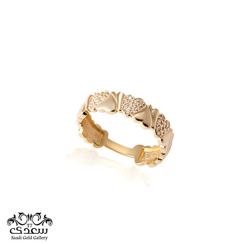 انگشتر تمام قلب ساده و نگینی