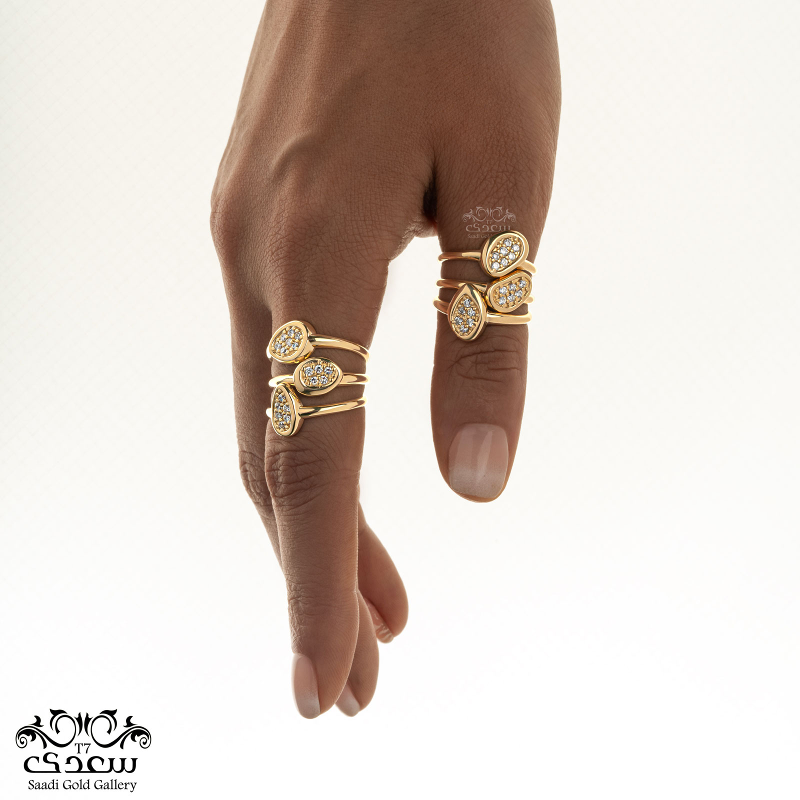 انگشتر هندسی دامله نگینی