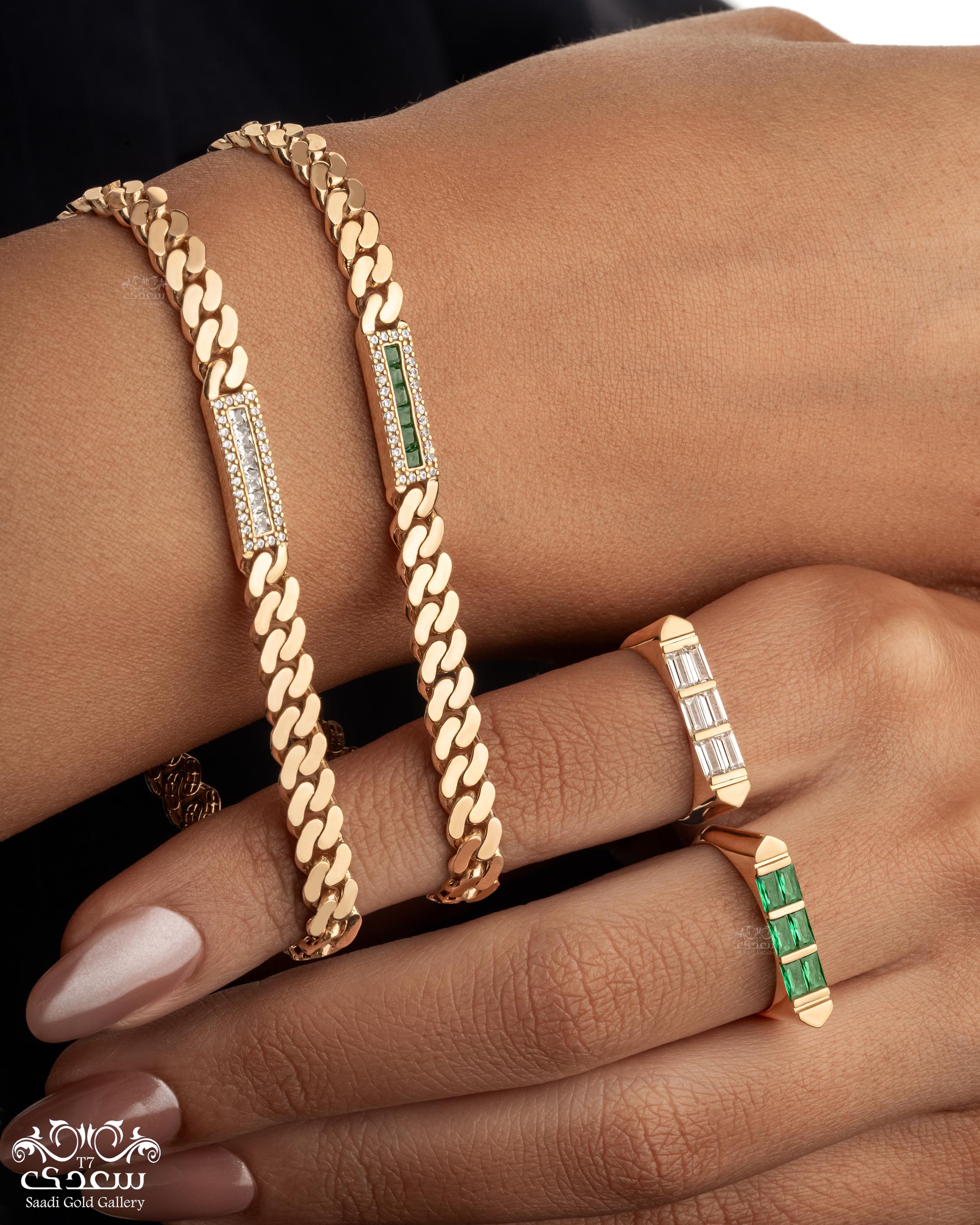 دستبند لینک کارتیه سبز