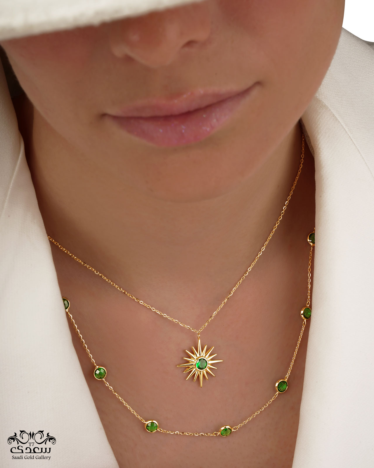 آویز اسپارکل و سنگ سبز