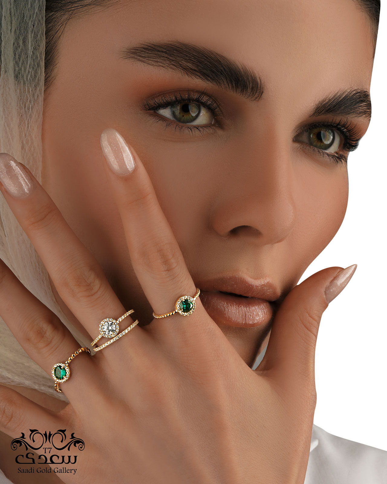 انگشتر هاله و رینگ نگینی